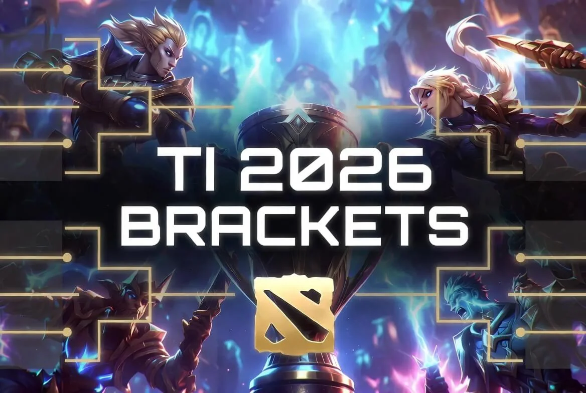 TI 2026 standings and bracket tracker board